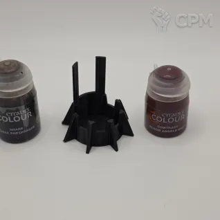 Описание картинки Подставка – непроливайка для красок от Games Workshop V2 от Пластиковая Сова по цене 100руб | Свободный Рынок Миниатюр - СРМ