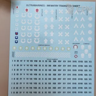Описание картинки Декали пехоты Ultramarines infantry Transfer Sheets от Утка по цене 330руб | Свободный Рынок Миниатюр - СРМ