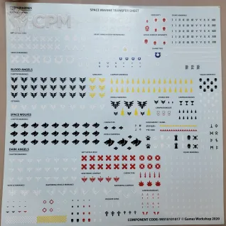 Описание картинки Декали Space marine Transfer Sheet Indomitus от Утка по цене 500руб | Свободный Рынок Миниатюр - СРМ