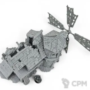 Описание картинки Разрушенный Дом-Мельница - Фэнтези Террейн от Terrain Print по цене 1 950руб | Свободный Рынок Миниатюр - СРМ