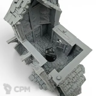 Описание картинки Разрушенный Дом-Мельница - Фэнтези Террейн от Terrain Print по цене 1 950руб | Свободный Рынок Миниатюр - СРМ