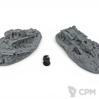 Описание картинки Подбитые Танки - Trench Crusade Террейн от Terrain Print по цене 1 100руб | Свободный Рынок Миниатюр - СРМ
