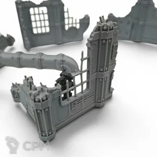 Описание картинки Мелкие руины - Sector Mechanicus Террейн от Terrain Print по цене 1 500руб | Свободный Рынок Миниатюр - СРМ