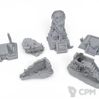 Описание картинки Руины поселения Людоящеров - Фэнтези Террейн от Terrain Print по цене 2 650руб | Свободный Рынок Миниатюр - СРМ