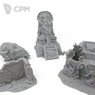 Описание картинки Руины поселения Людоящеров - Фэнтези Террейн от Terrain Print по цене 2 650руб | Свободный Рынок Миниатюр - СРМ