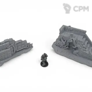Описание картинки Руины поселения Людоящеров - Фэнтези Террейн от Terrain Print по цене 2 650руб | Свободный Рынок Миниатюр - СРМ