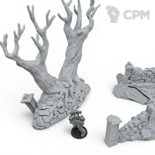 Описание картинки Стены Кладбища - Фэнтези Террейн, Shadowfey Ruins от Terrain Print по цене 1 800руб | Свободный Рынок Миниатюр - СРМ