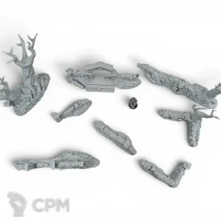 Описание картинки Стены Кладбища - Фэнтези Террейн, Shadowfey Ruins от Terrain Print по цене 1 800руб | Свободный Рынок Миниатюр - СРМ