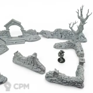 Описание картинки Стены Кладбища - Фэнтези Террейн, Shadowfey Ruins от Terrain Print по цене 1 800руб | Свободный Рынок Миниатюр - СРМ