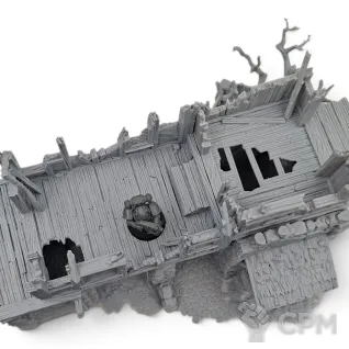 Описание картинки Разрушенный Амбар - Фэнтези Террейн, Forgotten Town от Terrain Print по цене 1 900руб | Свободный Рынок Миниатюр - СРМ