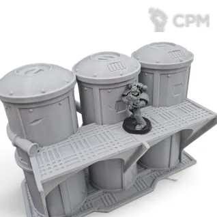 Описание картинки Индустриальный Сектор - Sci-Fi Террейн от Terrain Print по цене 2 400руб | Свободный Рынок Миниатюр - СРМ