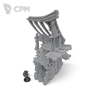 Описание картинки Разрушенный Магазин - Фэнтези Террейн, Forgotten Town от Terrain Print по цене 1 900руб | Свободный Рынок Миниатюр - СРМ