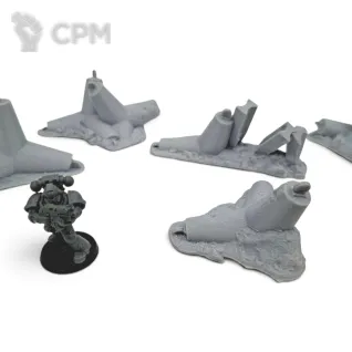 Описание картинки Линия Бункеров и Укреплений - Sci-Fi Террейн от Terrain Print по цене 2 500руб | Свободный Рынок Миниатюр - СРМ