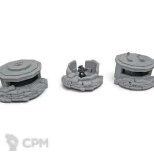 Описание картинки Линия Бункеров и Укреплений - Sci-Fi Террейн от Terrain Print по цене 2 500руб | Свободный Рынок Миниатюр - СРМ