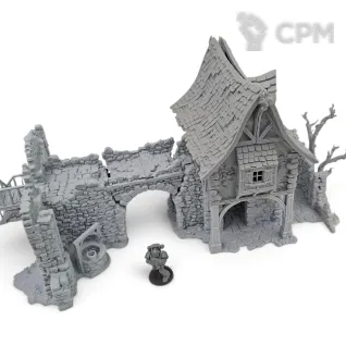 Описание картинки Особняк Холлоустон - Фэнтези Террейн, Forgotten Town от Terrain Print по цене 2 950руб | Свободный Рынок Миниатюр - СРМ