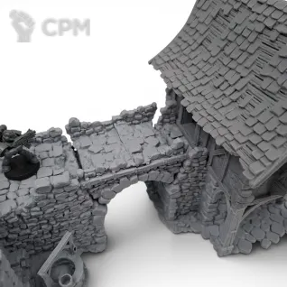 Описание картинки Особняк Холлоустон - Фэнтези Террейн, Forgotten Town от Terrain Print по цене 2 950руб | Свободный Рынок Миниатюр - СРМ
