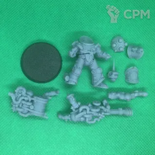 Описание картинки Plague marine with plague spewer (dredge series) от Templar Forge по цене 375руб | Свободный Рынок Миниатюр - СРМ