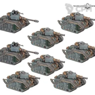 Описание картинки Legions Imperialis: Leman Russ Strike Squadron от MiniaturesFAN по цене 6 100руб | Свободный Рынок Миниатюр - СРМ