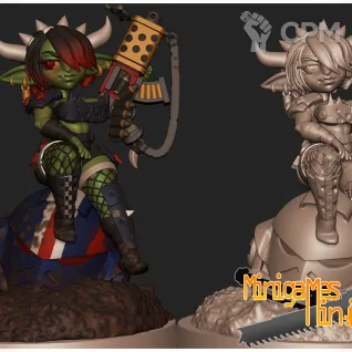 Описание картинки Гретчин вайфу Gretchin waifu anime figurine 32мм от ChurcHehe 3d print по цене 300руб | Свободный Рынок Миниатюр - СРМ
