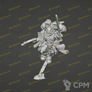 Описание картинки Captain with Jump Pack от Formosa Printing по цене 250руб | Свободный Рынок Миниатюр - СРМ