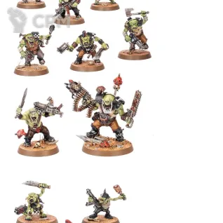 Описание картинки Armageddon: 10 Ork Boyz + 5 Gretchins от GLOM по цене 3 500руб | Свободный Рынок Миниатюр - СРМ