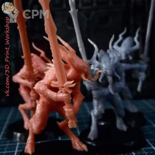Описание картинки Daemons of Khorne Bloodletter / Кровопускатель от 3Д печать миниатюр по цене 219руб | Свободный Рынок Миниатюр - СРМ