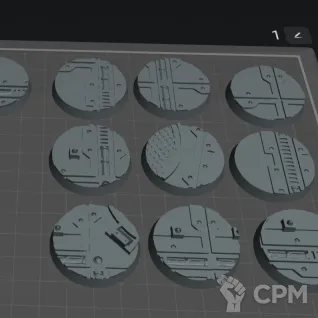 Описание картинки "Сектор механикус" подставки 28мм (3д печать) от Вулкан Хестан по цене 250руб | Свободный Рынок Миниатюр - СРМ