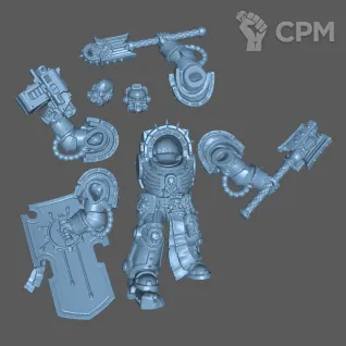Описание картинки Chaplain in Terminator Armour от Formosa Printing по цене 250руб | Свободный Рынок Миниатюр - СРМ