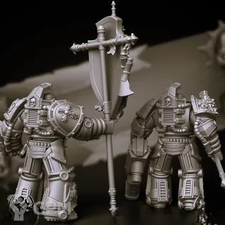 Описание картинки Brotherhood Terminator Squad / Paladin Squad 1 от Магазин Альфария по цене 220руб | Свободный Рынок Миниатюр - СРМ