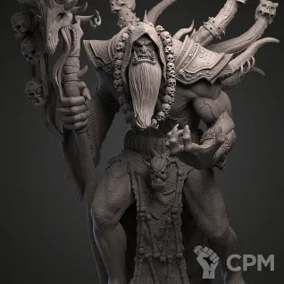 Описание картинки Гул’дан (World of Warcraft) | 24 см | ABS-Like | Под покраску от JohnLy по цене 5 500руб | Свободный Рынок Миниатюр - СРМ
