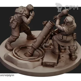 Описание картинки Heavy Weapons Squad Mortar/Hawks Mortar Team от Laboratory of Chaos по цене 100руб | Свободный Рынок Миниатюр - СРМ