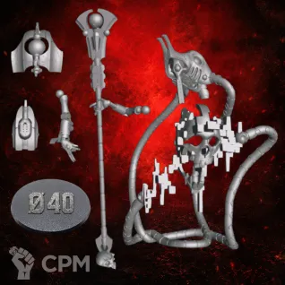 Описание картинки Psychomancer Necron Warhammer 40k миниатюра Некрон 12K ABS-Like с базой 40 мм для покраски от 3DSprint по цене 650руб | Свободный Рынок Миниатюр - СРМ