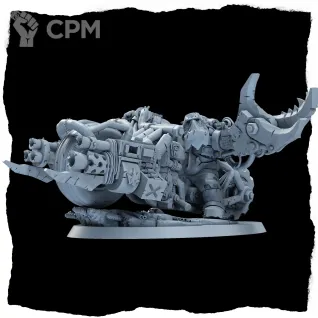 Описание картинки Миниатюра Орк Босс, Warboss on Warbike от Brother Ork по цене 1 730руб | Свободный Рынок Миниатюр - СРМ