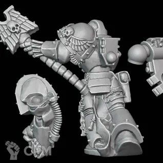 Описание картинки Chaplain with Crozius &amp; Power Fist от Surreal Factory по цене 250руб | Свободный Рынок Миниатюр - СРМ