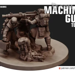Описание картинки Heavy Weapons Squad HB/Desert Hawks Machinegun от Laboratory of Chaos по цене 100руб | Свободный Рынок Миниатюр - СРМ