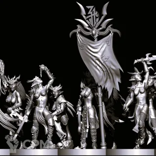 Описание картинки Witch Aelves with Paired Sciansá от Магазин Альфария по цене 1 000руб | Свободный Рынок Миниатюр - СРМ