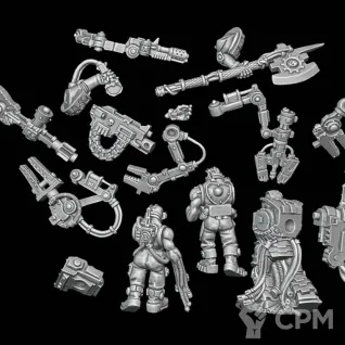 Описание картинки Techmarine with Servitors от Surreal Factory по цене 750руб | Свободный Рынок Миниатюр - СРМ