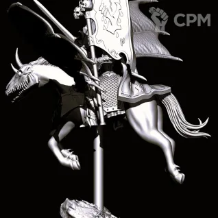 Описание картинки Dark elves Banner standard bearer on dark pegasus от Магазин Альфария по цене 350руб | Свободный Рынок Миниатюр - СРМ