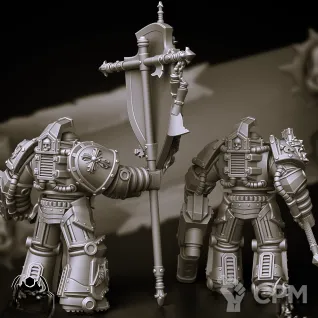 Описание картинки Brotherhood Terminator Squad / Paladin Squad 1 (отряд 5 моделей) от Магазин Альфария по цене 1 000руб | Свободный Рынок Миниатюр - СРМ