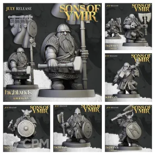 Описание картинки Dwarfs Warriors Unit от 3DPrintClub по цене 100руб | Свободный Рынок Миниатюр - СРМ