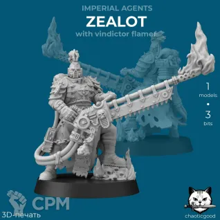 Описание картинки Zealot with vindictor flamer от  по цене 180руб | Свободный Рынок Миниатюр - СРМ
