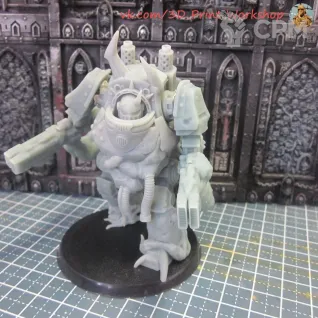 Описание картинки Contemptor Dreadnought Нургла с 2xVolkite Culverin от 3Д печать миниатюр по цене 1 108руб | Свободный Рынок Миниатюр - СРМ