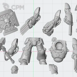 Описание картинки Space Marines: Terminator Squad (один комплект оружия на каждого и базы в комплекте) от Кузница Миниатюр по цене 599руб | Свободный Рынок Миниатюр - СРМ