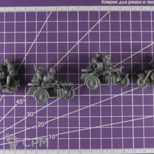 Описание картинки Немецкие мотоциклисты (DAK) / масштаб 1:56 / 28mm от DModels по цене 530руб | Свободный Рынок Миниатюр - СРМ