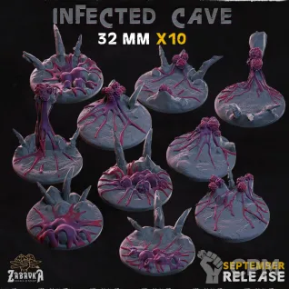 Описание картинки Infected Сave Base 32 мм от 3Д-Печка по цене 50руб | Свободный Рынок Миниатюр - СРМ