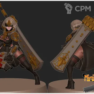 Описание картинки Сестра 2B  Nier nun anime figurine 32мм от ChurcHehe 3d print по цене 900руб | Свободный Рынок Миниатюр - СРМ