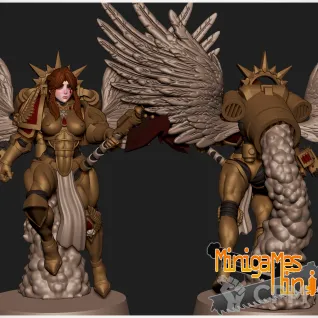 Описание картинки Сангвиний вайфу Sanguinary guard waifu anime figurine 32мм от ChurcHehe 3d print по цене 1 500руб | Свободный Рынок Миниатюр - СРМ