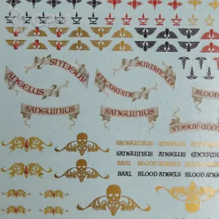 Описание картинки Transfer Sheet Blood Angels от ССП по цене 1 800руб | Свободный Рынок Миниатюр - СРМ