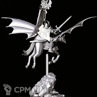 Описание картинки Dark elves Banner standard bearer on dark pegasus от Магазин Альфария по цене 350руб | Свободный Рынок Миниатюр - СРМ