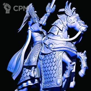 Описание картинки High Elves Mounted Lord with hand weapon and shield от Магазин Альфария по цене 220руб | Свободный Рынок Миниатюр - СРМ